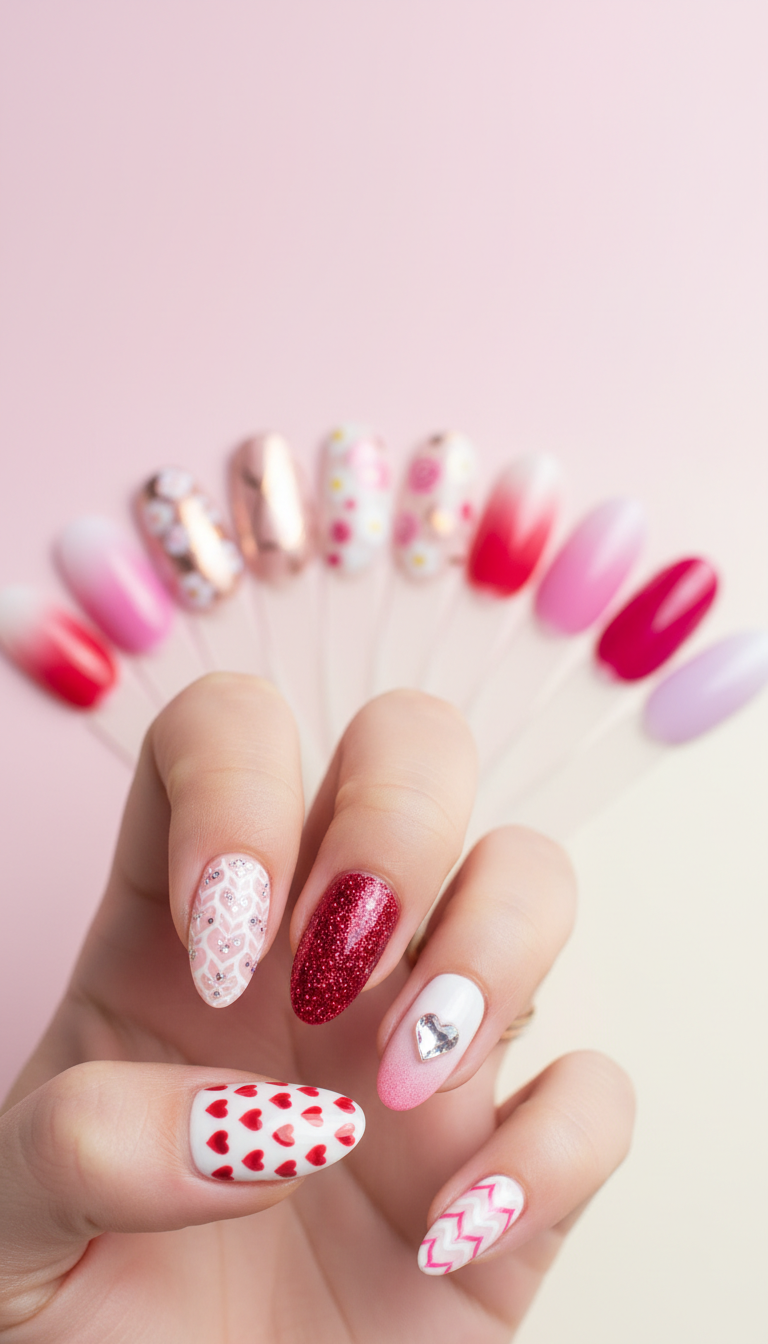 valentines nails