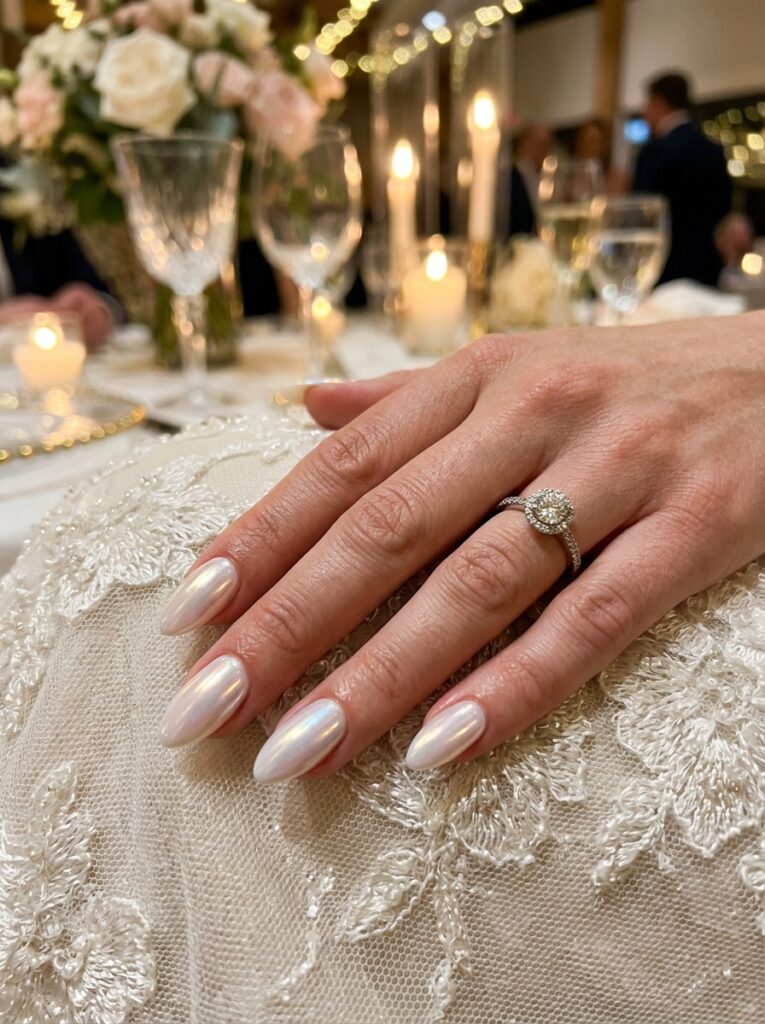  Pearl Chrome Bridal Nails